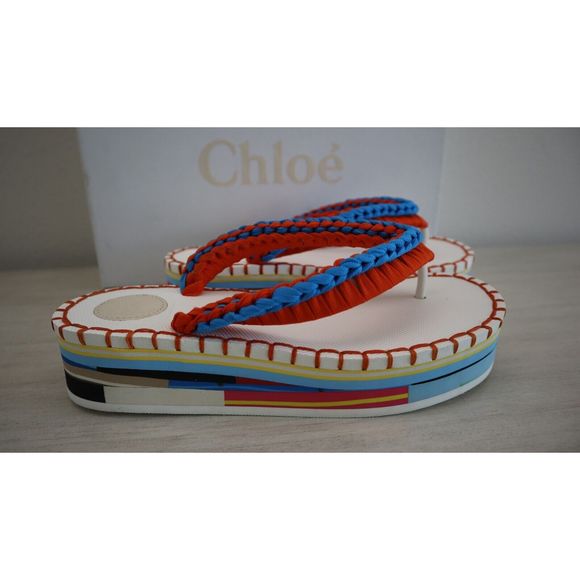 Chloe C22U620Y2 Women’s Sz 39 / US 9 Multicolor Lou Flat Platform Sandals $595 - Picture 6 of 12